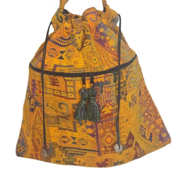 Anter Tassel Tapestry Hand Woven Crossbody Bag Boho Fabric Magic Carpet - Picture 3 of 10